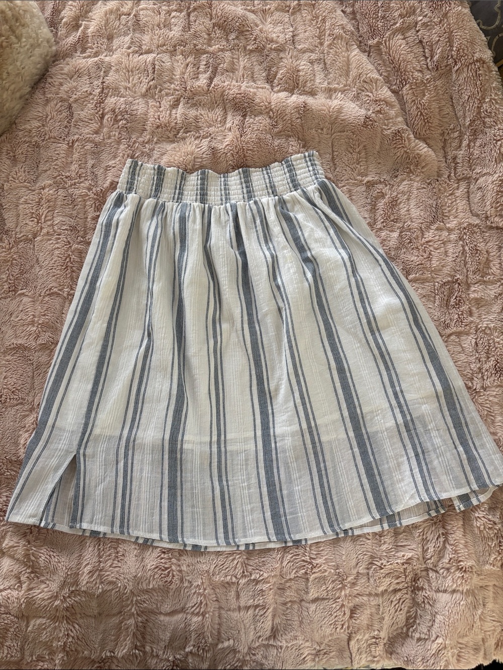 Universal Thread Blue and White Striped Midi Skirt